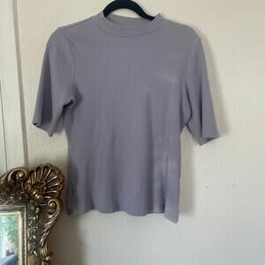 Anthropologie Maeve Mauve Short Sleeve Mockneck- Damaged